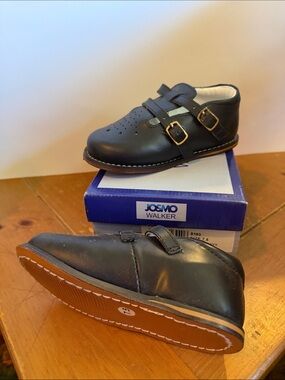 Josmo Black/navy Double-Strap Walker Shoes 7.5 toddler